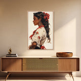 Mexican Art Canvas Print, Romantic Wall Art, Latino Art, Mexicano Wall Art, Tejano Decor, Chicano Painting Wall Art