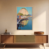 Morro Bay, Framed Canvas Print, Painting Morro Bay California, California Home Decor, Painting of Morro Bay Wall Art Canvas Print