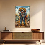 Skeleton Mariachi Chicano Art Canvas Print, Mexicano Wall Art, Tejano Wall Art, Mexicano Style Painting