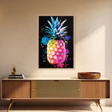 Retro Pineapple Painting Print, Framed Canvas Print, Kitchen or Dining Room Wall Art, Retro Home Decor, Pineapple Painting, Pineapple Art