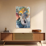 Ganesh Wall Art, Ganesha Painting Print, Framed Canvas Print, Painting of Ganesha, Ganesh Art