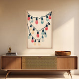 Sketch of Christmas Lights Canvas Print - Framed Canvas - Minimalist Christmas Art - Boho Christmas Art - Rustic Christmas Art