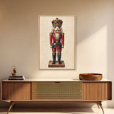 Sketch of a Nutcracker Canvas Print - Framed Canvas - Minimalist Christmas Art - Boho Christmas Art - Rustic Christmas Art