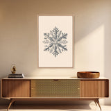 Snowflake Canvas Print - Framed Canvas - Minimalist Christmas Art - Boho Christmas Art - Rustic Christmas Art - Winter Decor - Winter Art