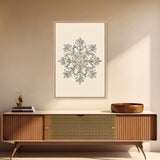 Sketch of a Snowflake Canvas Print - Framed Canvas - Minimalist Christmas Art - Boho Christmas Art - Rustic Christmas Art