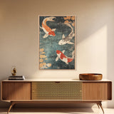 Wabi Sabi Koi Fish Print, Trendy Japanese Decor, Ocean Wall Art, Beach House Decor, Coastal Art Print, Coastal Wall Art, Koi Fish Painting
