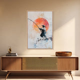 Fisherman Gift Idea, Fisherman Painting Print, Retro Wabi Sabi Fisherman Painting, Gift For Fisher, Fishing Gift, Gift For Dad