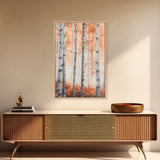 Original Birch Tree Forest Painting Print, Birch Tree Canvas Textured Wall Art Statement Living Room Wall Art Decor Designer Art Custom Art