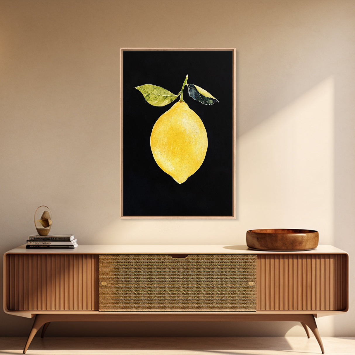 Lemon Oil Painting Print, Vintage Still Life of a Lemon, Antique Fruit Art Print, Still Life Wall Art, Lemon Painting, Framed Canvas Print