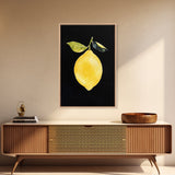Lemon Oil Painting Print, Vintage Still Life of a Lemon, Antique Fruit Art Print, Still Life Wall Art, Lemon Painting, Framed Canvas Print