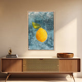 Vintage Lemon Still Life Painting Canvas Print, Framed Art Print Gallery Wall, Lemon Painting, Kitchen Art, Kitchen Food Wall Art