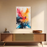 Watercolor Painting Print of a Phoenix In Flames, Retribution, Framed Canvas Print, The Phoenix, Framed Wall Art, Original Painting Phoenix