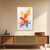 Fire Phoenix Watercolor Art Print Canvas Art, Fantasy Art Phoenix Firebird Fantasy Painting, Dark Academia Wall Art, Phoenix Decor