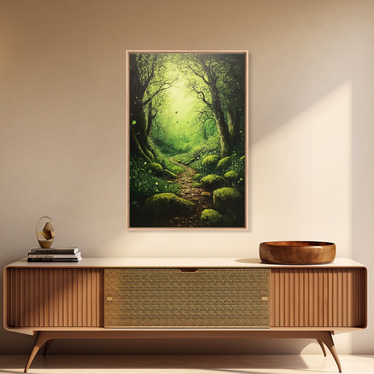 Forest At Dusk Painting Print, Spooky Art, Fantasy Art, Nature Landscape Painting Canvas Print, Landscape Decor, large wall art