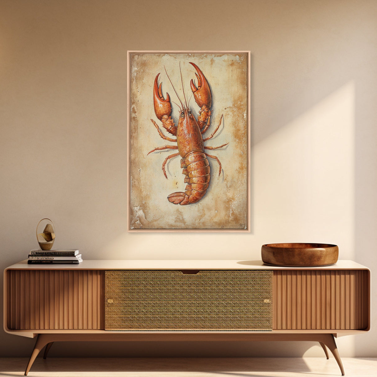 Kitsch Kitchen Home Decor, Crayfish Painting Print, Crawdaddy Wall Art, Louisiana Home Decor, Cajun Decor, Kitchen Wall Art