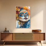 Chicano Art Framed Canvas Print, Day of the Dead / Dia De Los Muertos Wall Art, Mexicano Decor, Mexicano Wall Art, Senora Portrait