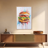 Hamburger Painting Print, Kitchen Decor, Restaurant Decor, Dining Room Art, Restaurant Wall Art, Diner Wall Art, Restaurant Owner Gift Idea