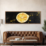 Panoramic Lemon painting Print, Food Kitchen Wall Art, Dining Room Decor, Horizontal Wall Art, Lemon Art, Lemon Home Decor, Kitchen Painting