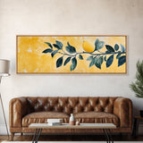 The Lemon Tree Framed Canvas Print, Horizontal Panoramic Wall Art, Kitchen Decor, Gift For Her, Lemon Tree Painting Wall Art