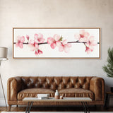 Panoramic Cherry Blossoms Painting Print - Oil Painting Canvas Print of Cherry Blossoms - Elegant Japanese Cherry Blossoms Painting