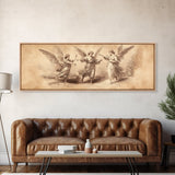 Guardian Angel Painting Print, Angelic Wall Art, Angel Painting, Guardian Angels Print, Original Panoramic Angel Painting, Angel Sketch