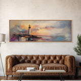Lighthouse Painting Canvas Print, Lighthouse Art, Lighthouse Print, Lighthouse Gifts, Lighthouse Prints, Panoramic Art, Nautical Decor