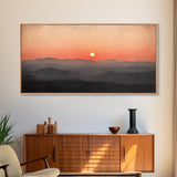 Sunrise Over The Smoky Mountains Framed Canvas Print