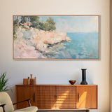 Cliffs Of Moher Oil Painting Print, Boho Whimsical Nautical Landscape Painting Print, Seascapes Wall Art, Kitsch Decor, Eclectic Art