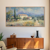 Whimsical Modern Art, Framed Canvas Print, Oil Painting of a Chalet, Kitsch Home Decor, Original Oil Painting, Victorian Painting