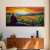 Mexicano Style Wall Art - Oil Painting Of A Farmer - Chicano Decor - Chicano Wall Art - Arte Mexicano - Cultura Mexicana Art