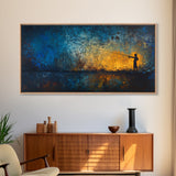 Retro Oil Painting Print of a Fisherman, Fishing Gift Idea, Fisherman Gift, Fishing Painting, Fishing Art