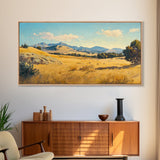 Retro Western Landscape Painting Print, Boho Southern Decor, Fall Decor, Above mantle Art, Centerpiece Art, Landscape Oil Painting