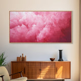 Pink Clouds - Framed Canvas Print - Wood Framed Wall Art - Preppy Decor - Preppy Dorm Room Wall Art - Abstract Pink Wall Art