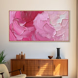 Pink Brush Strokes Framed Canvas Print - Modern Wall Are - Preppy Home Decor - She Shed Wall Art