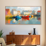 Retro Nantucket Wall Art Framed Canvas Print | Nantucket Oil Painting | Nantucket Decor | Nautical Wall Art | Seascape Painting