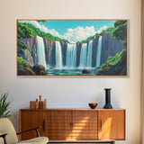 Fantasy Waterfall Painting Print | Fantasy Decor | Magical Enchanted Waterfall Wall Art | Living Room Decor Ready To Hang | Extra Large Art