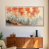 Birch Tree Painting, Aspen Trees Landscape Wall Art, Watercolor Print Colorado Forest Wall Art, Autumn landscape Centerpiece Wall Art