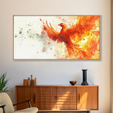 The Phoenix - Watercolor Painting Canvas Print - Phoenix Wall Art