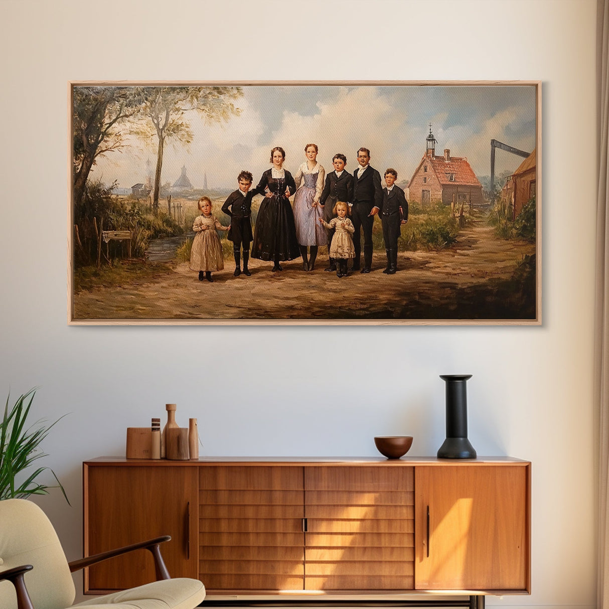 Dutch Family Painting Canvas Print, Funky Wall Art, Dutch Family Wall, Dutch Style Art