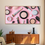 Retro Preppy Makeup Canvas Print, Makeup Art, Makeup Painting, Dorm Room Wall Art