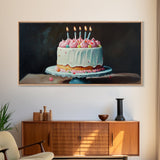 Painting Print of a Wedding Cake, Framed Canvas Art, Kitchen Decor, Wedding Decor, Kitchen Wall Art