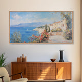 Oil painting Print of an Italian Seaside Village, Framed Canvas Print, Italian Seaside, Italy Painting, Travel Gift Idea, Vacation Gift