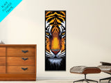 Fierce Tiger Face Framed Canvas Print, Bold Animal Wall Art, Wildlife Decor Above Couch Art, Statement Piece Christmas