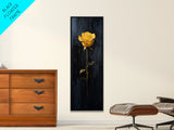 Golden Rose Painting Framed Canvas Print Elegant Art Nouveau Flower Decor, Rose Painting, Yellow Flower Canvas, Living Room Botanical Prints