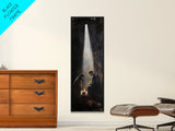 Tall Skinny Nativity Painting Canvas Print, Christmas Wall Art, Christmas Decor, Nativity Oil Painting, Jesues In His Manger