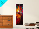 Retro Disco Ball Painting Print, Framed Canvas, Dance Studio Decor, Dance Room Art, Disco Ball Wall Art, Tall Narrow Decor, Skinny Art