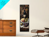 Framed Canvas Print Wine Cheese Fruit Kitchen Painting Rustic Wall Art Farmhouse Decor Food Review Kitchen Art