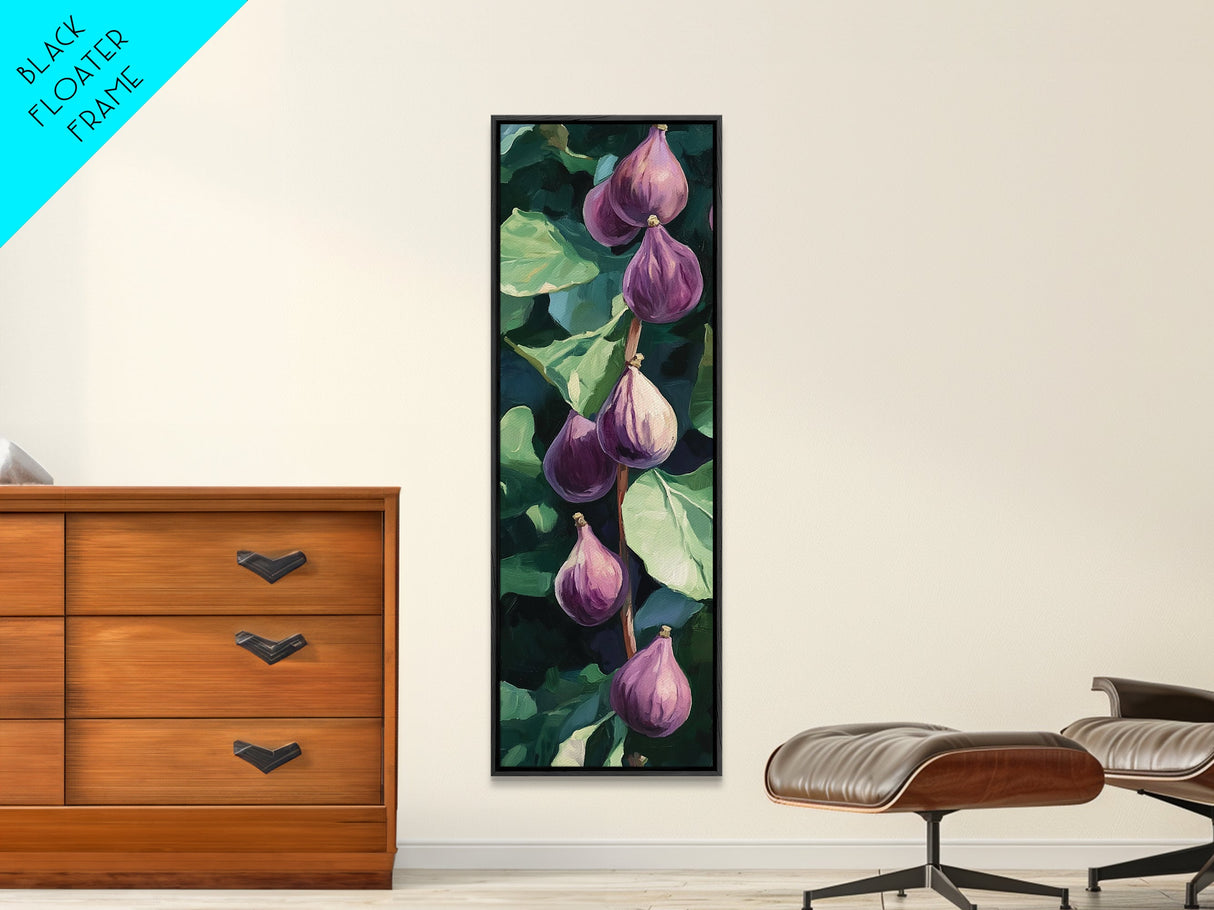 Canvas Print Figs and Leaves Painting Rustic Kitchen Art Farmhouse Decor Botanical Prints Food Review Wall Art