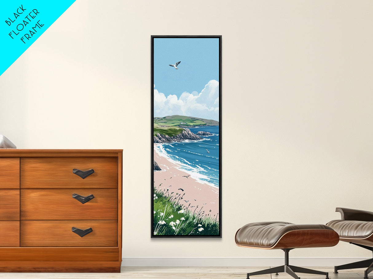 Framed Canvas Print Irish Coastal Art Above Bed Art Nautical Wall Art Ireland Painting Coastal Landscape Ocean Lover's Nautical Decor
