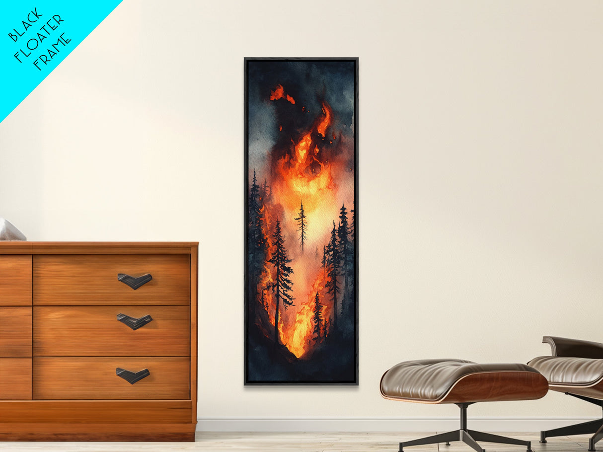 Serene Deer by Lake Canvas Print – Forest Scene, Deer Drinking Water, Rustic Wall Art, Landscape Painting, Living Room Art, Above Sofa Wall Art